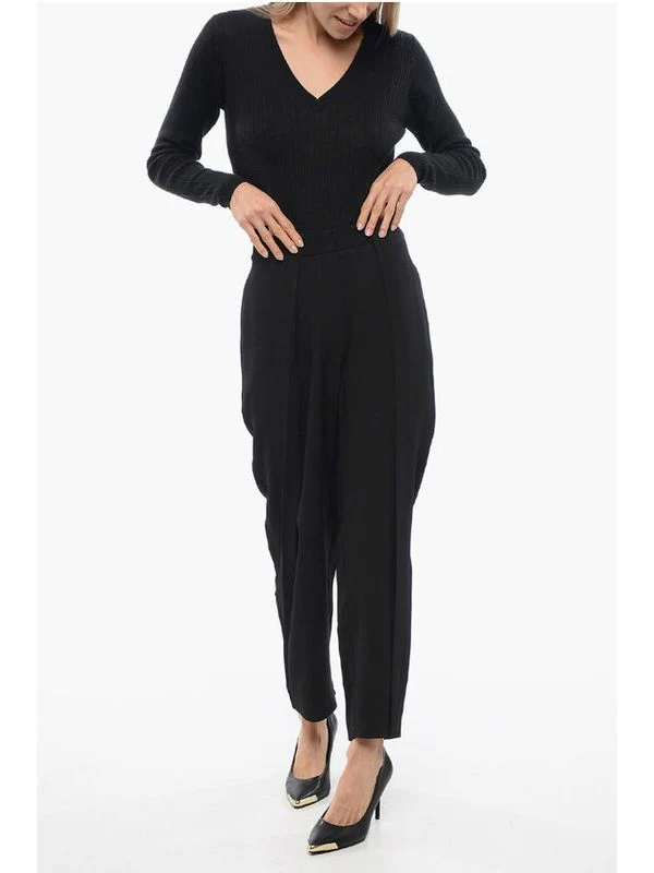 High-waist Front Pleat Tapered Pants - Image 3