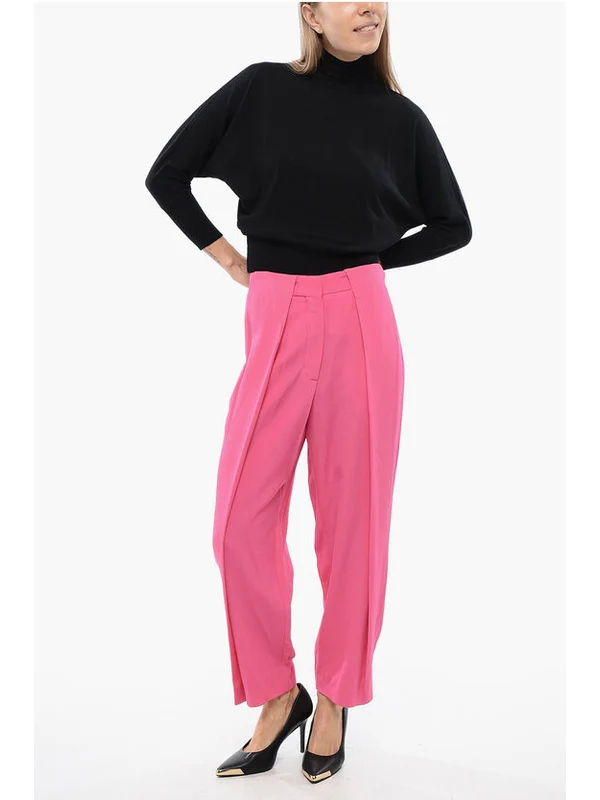 High-waist Front Pleat Tapered Pants - Image 3