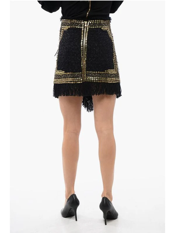 Fringe Studded Wrap Skirt - Image 2