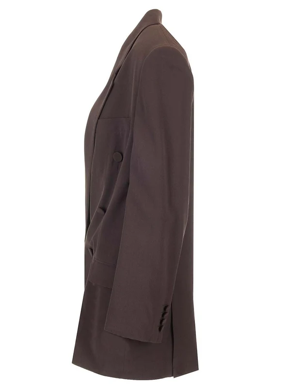 Double-breasted Silk Tailored Jacket - Image 3