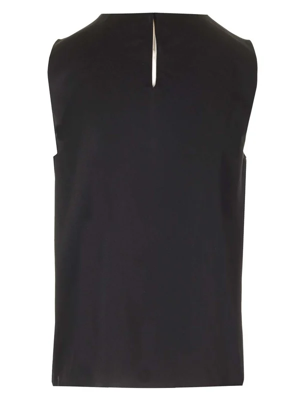 Crewneck Silk Sleeveless Top - Image 2