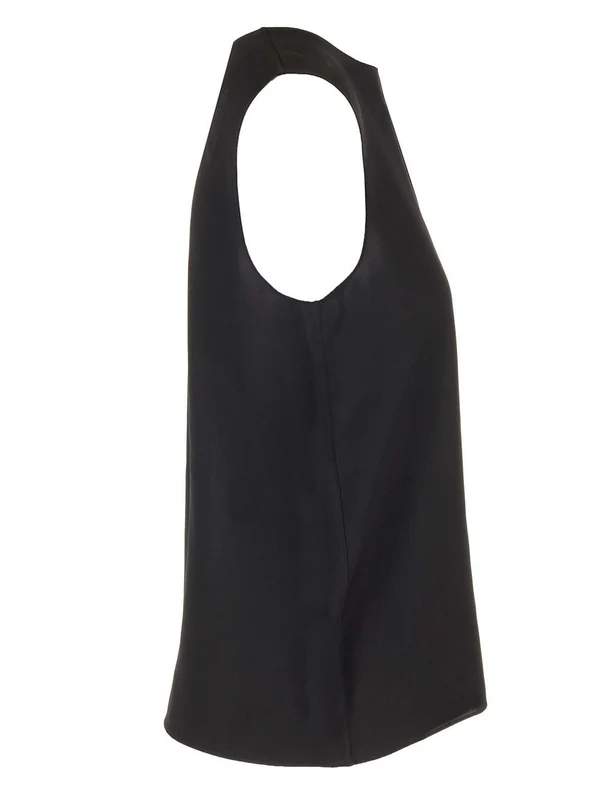 Crewneck Silk Sleeveless Top - Image 3