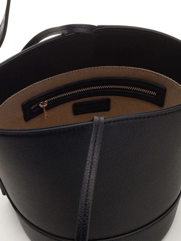 Ana Drawstring Faux Leather Shoulder Bag - Image 4