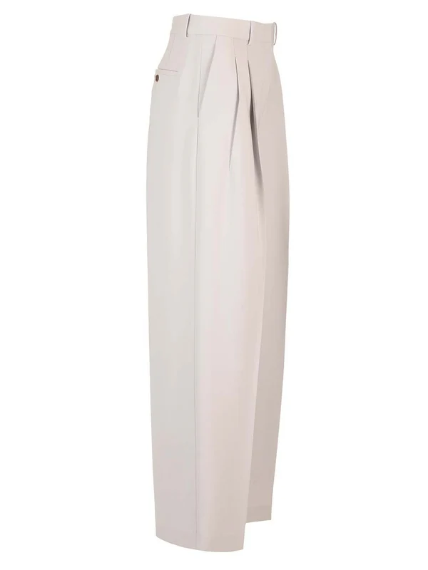 Flowing Crepe Tailored Pants - Image 3