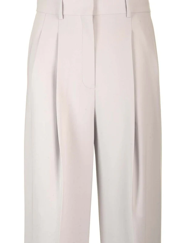 Flowing Crepe Tailored Pants - Image 4