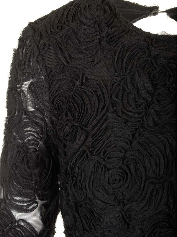 Flower Pattern Sheer Mini Dress - Image 4