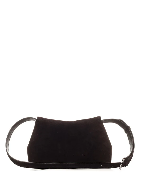 T Lock Suede Crossbody Bag - Image 3