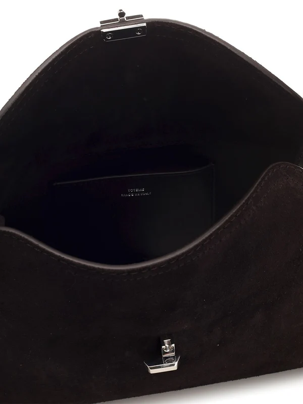 T Lock Suede Crossbody Bag - Image 4