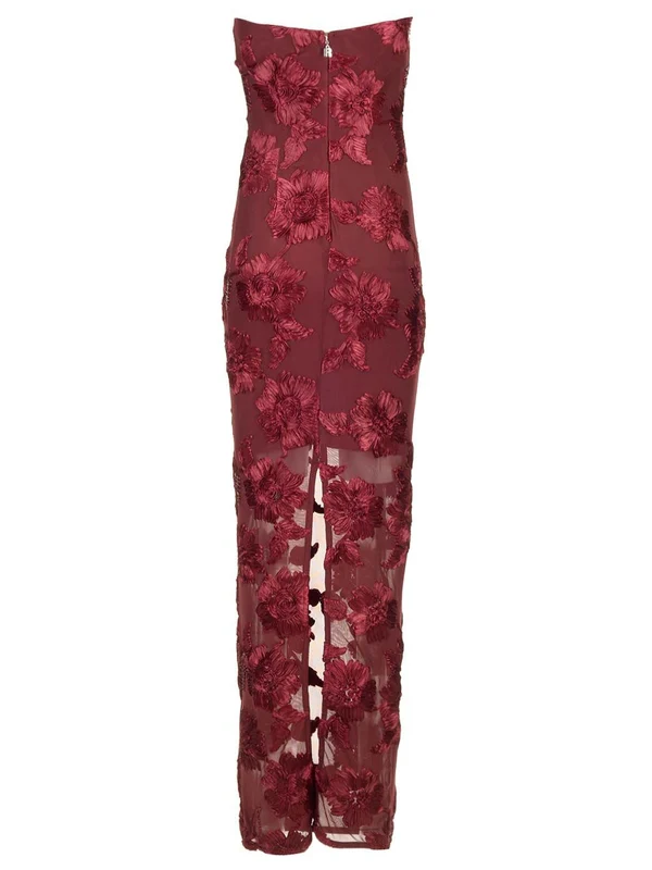 Flower Embroidery Sleeveless Midi Dress - Image 2