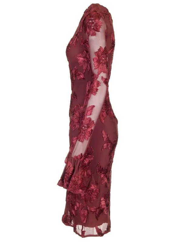 Flower Pattern Midi Dress - Image 3