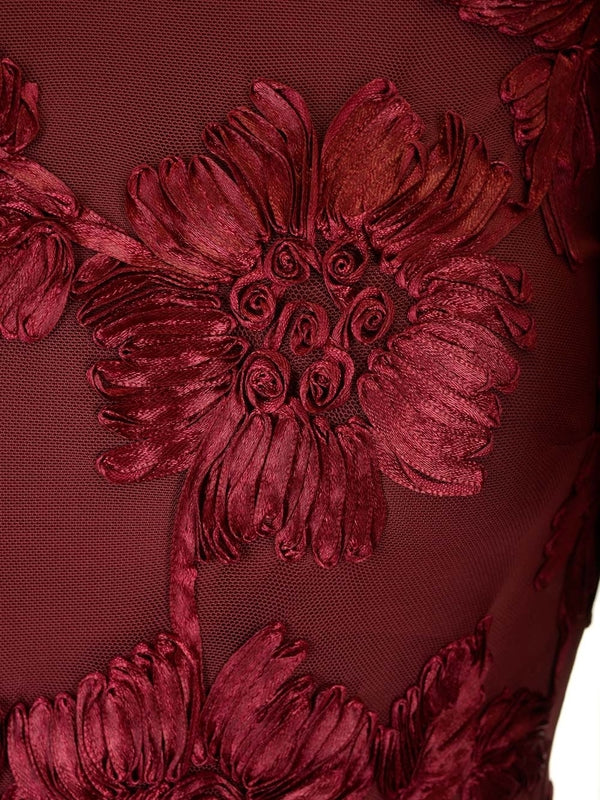 Flower Pattern Midi Dress - Image 4