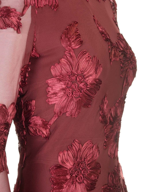 Flower Pattern Midi Dress - Image 5