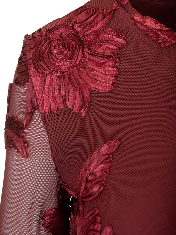 Flower Pattern Midi Dress - Image 6