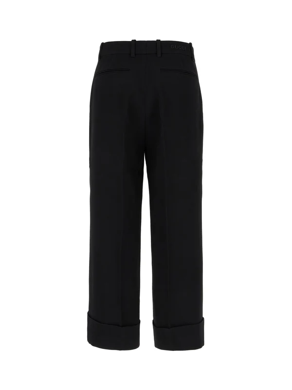 Logo Embroidered Turn-Up Pants - Image 2