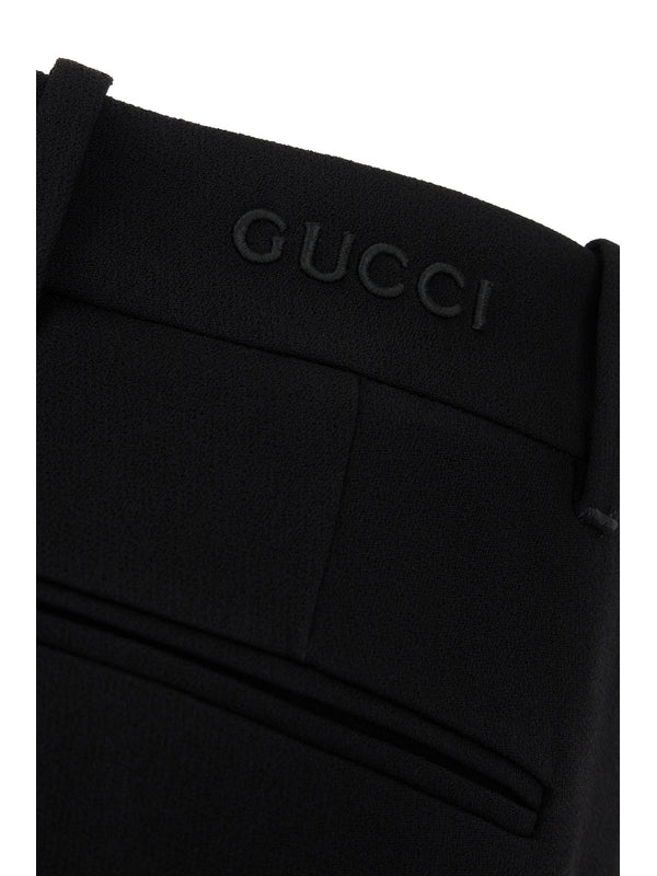 Logo Embroidered Turn-Up Pants - Image 3