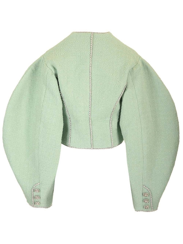 Balloon Sleeve Bouclé Jacket - Image 2