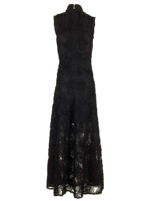 Flower Mesh Maxi Long Dress - Image 2