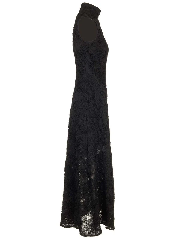 Flower Mesh Maxi Long Dress - Image 3
