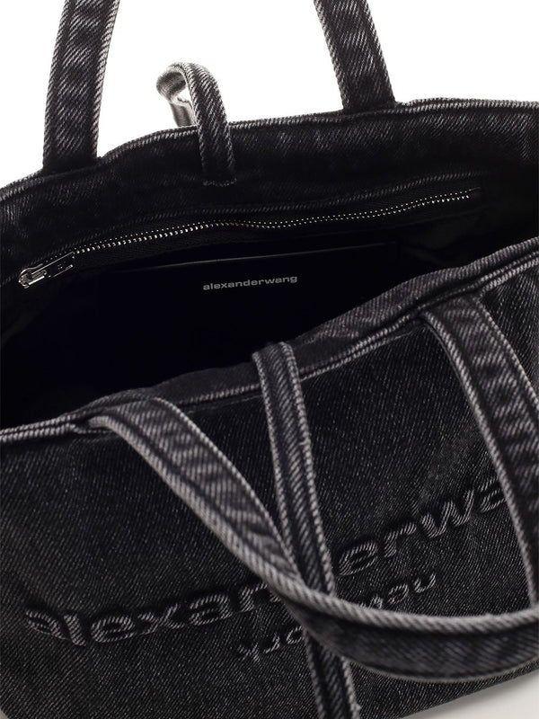 Small Punch Denim Tote Bag - Image 4