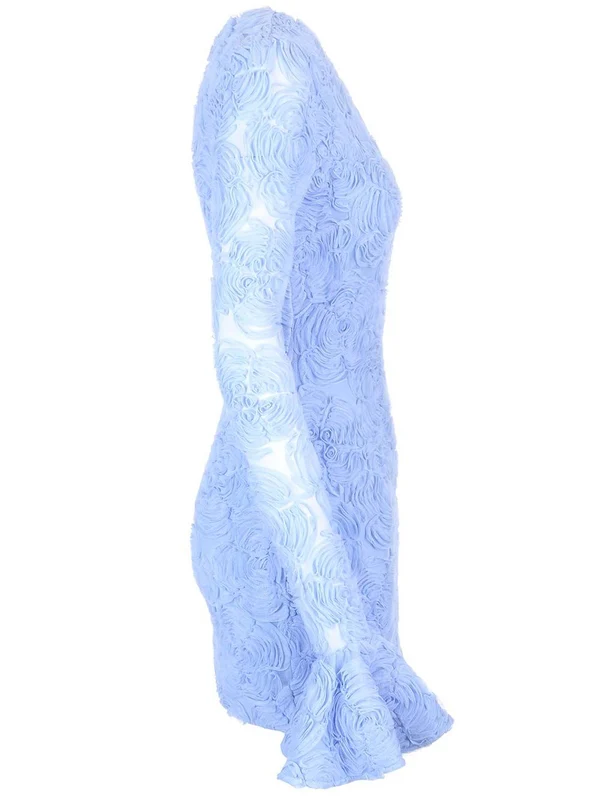 Flower Mesh Mini Dress - Image 3