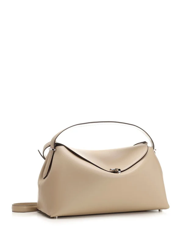 T Lock Top Handle Leather Shoulder Bag - Image 2