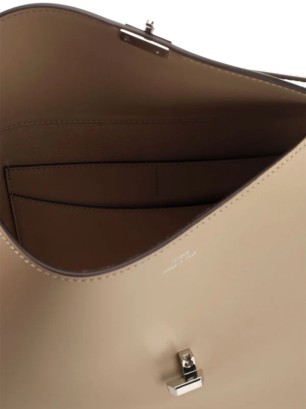 T Lock Top Handle Leather Shoulder Bag - Image 4