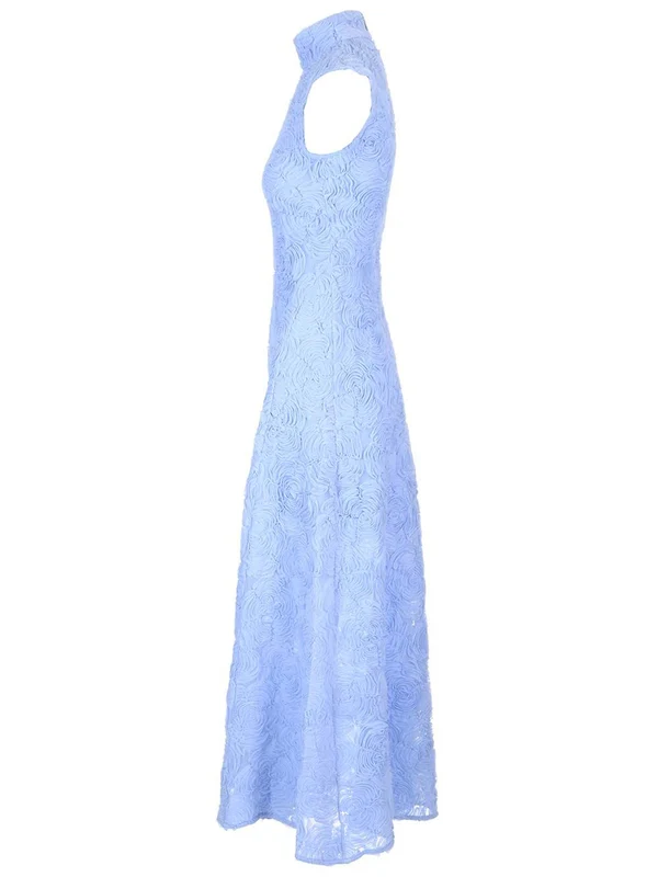 Flower Mesh Maxi Long Dress - Image 3