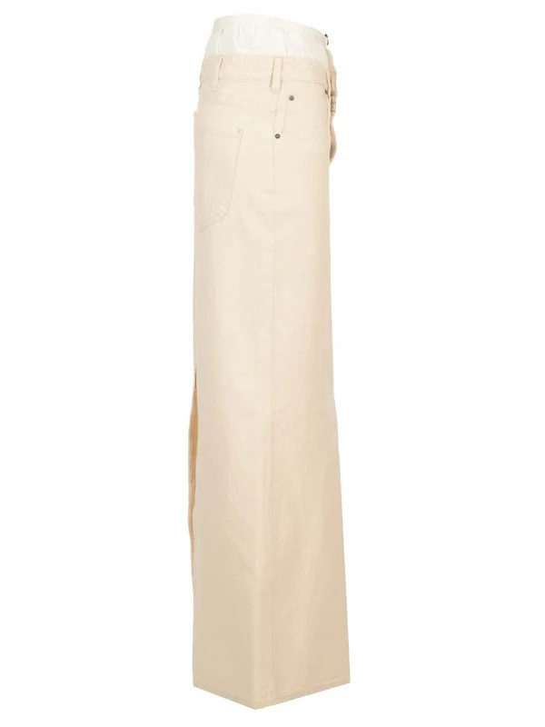 Combined Front Slit Long Skirt - Image 3
