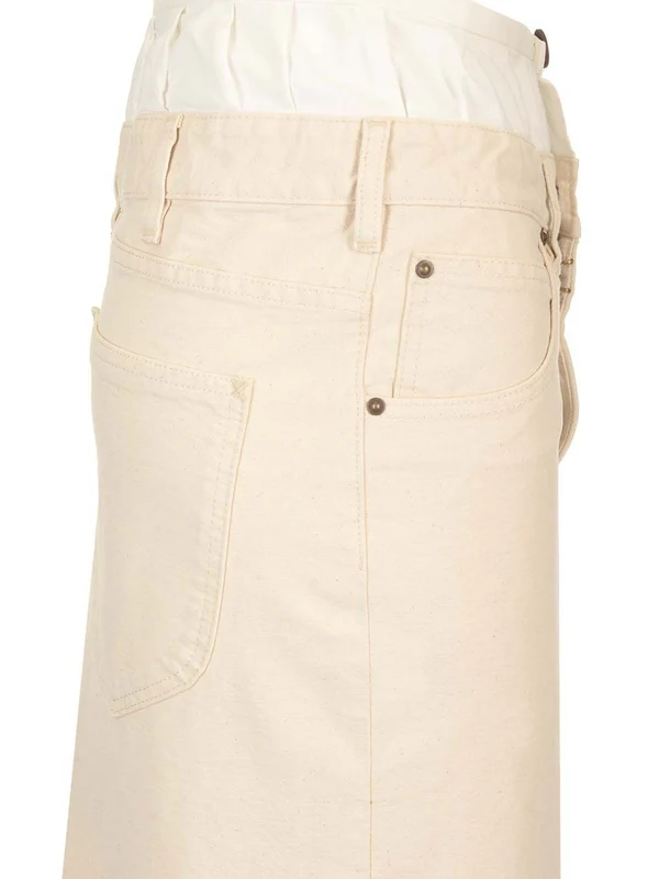 Combined Front Slit Long Skirt - Image 4