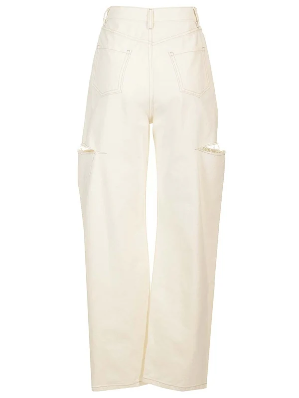 Cut-out Detail Denim Pants - Image 2