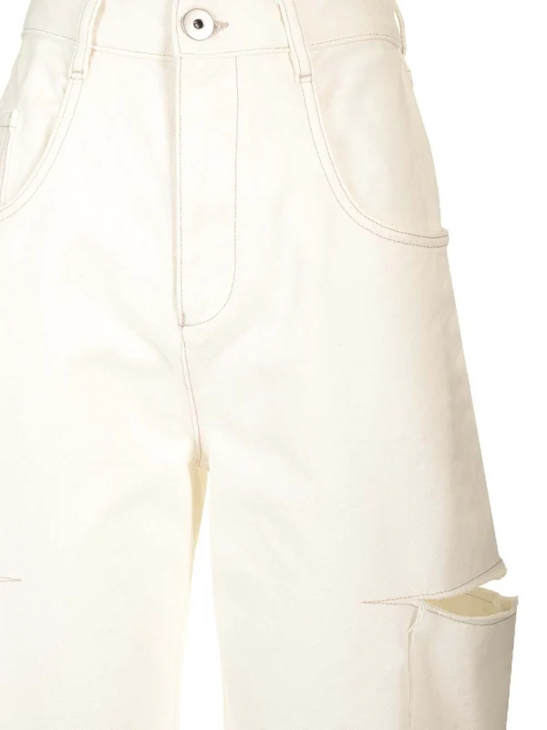 Cut-out Detail Denim Pants - Image 4