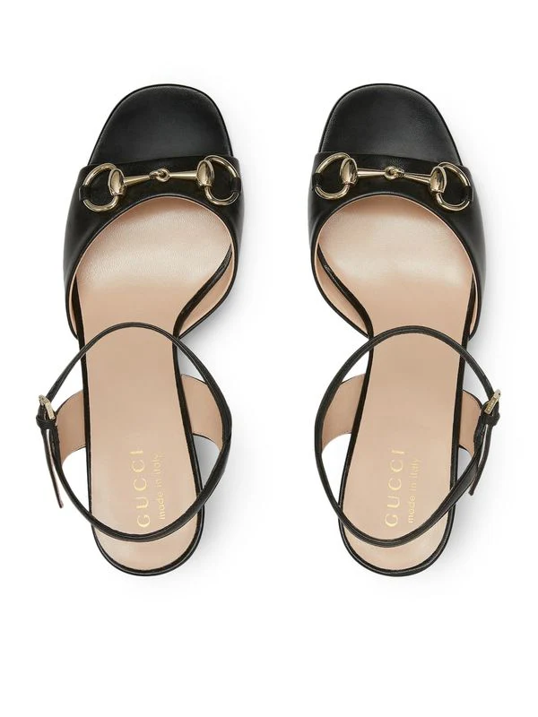 Horsebit Accent Leather Sandal
  Heel - Image 4