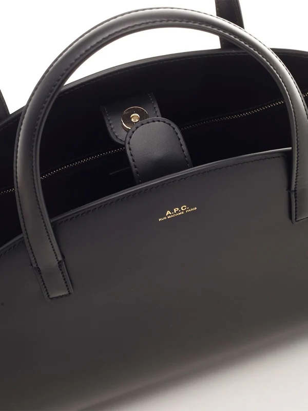 Demi Lune Leather Tote Bag - Image 4