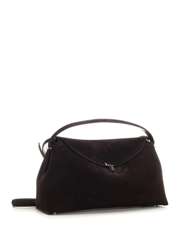 T Lock Top Handle Leather Shoulder Bag - Image 2