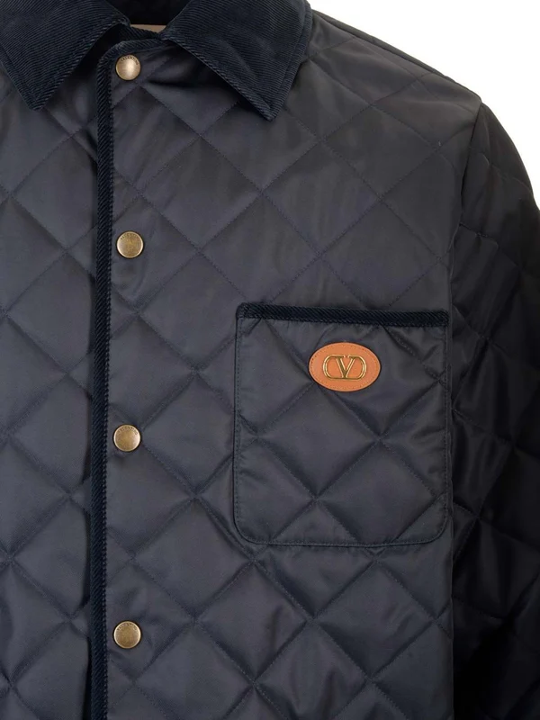 V Logo Quilted Nylon Jacket - Image 4