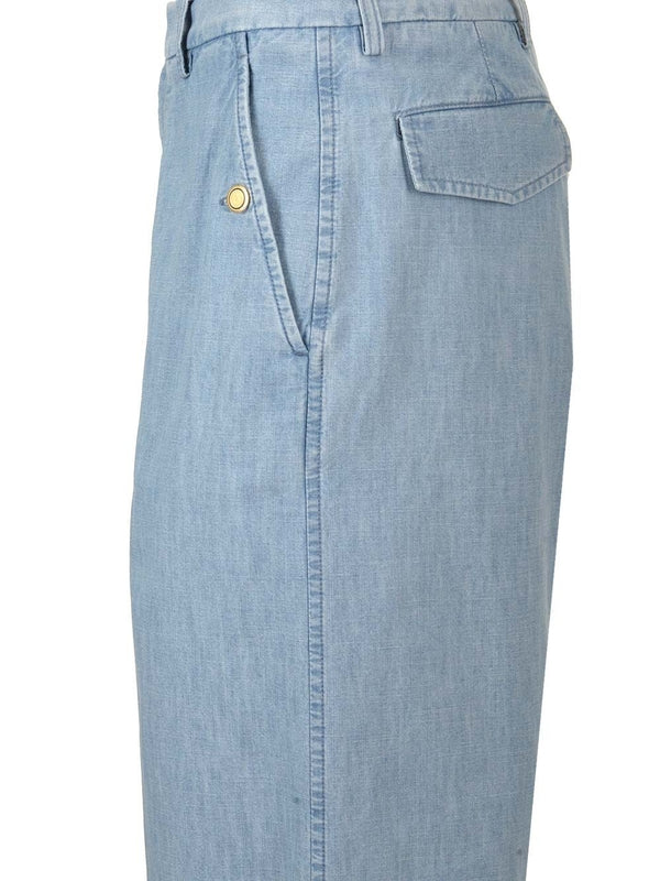 Turn-up Wide-leg Denim Pants - Image 3