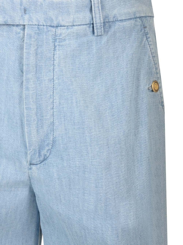 Turn-up Wide-leg Denim Pants - Image 4