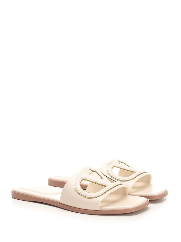 V Logo Leather Slide - Image 2