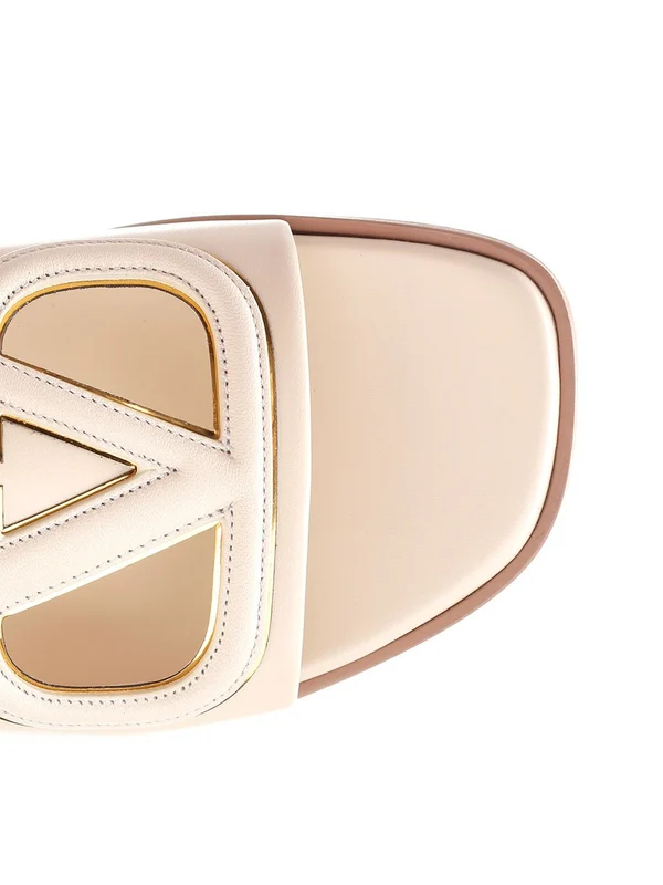 V Logo Leather Slide - Image 4