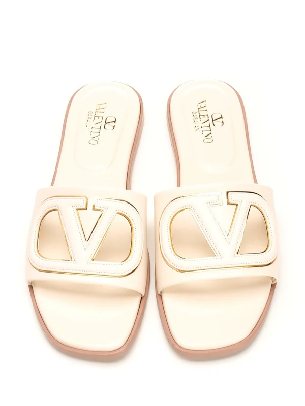V Logo Leather Slide - Image 5