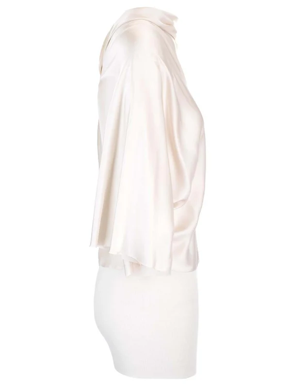 Charmeuse Draped Blouse - Image 3