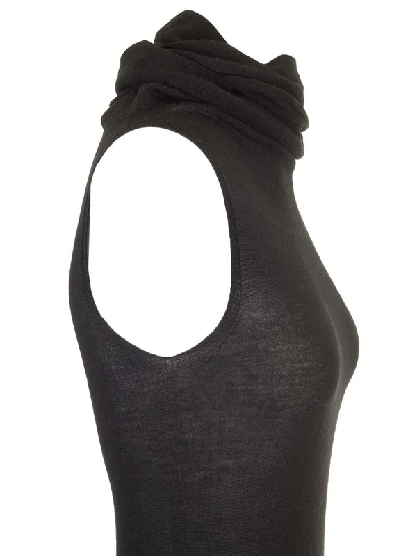 High-neck Wool Jersey Sleeveless Top - Image 5