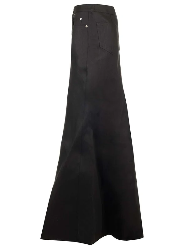 Linen Twill Long Skirt - Image 3