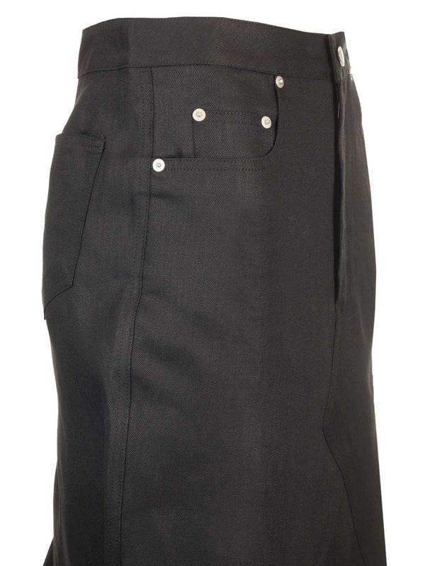 Linen Twill Long Skirt - Image 5