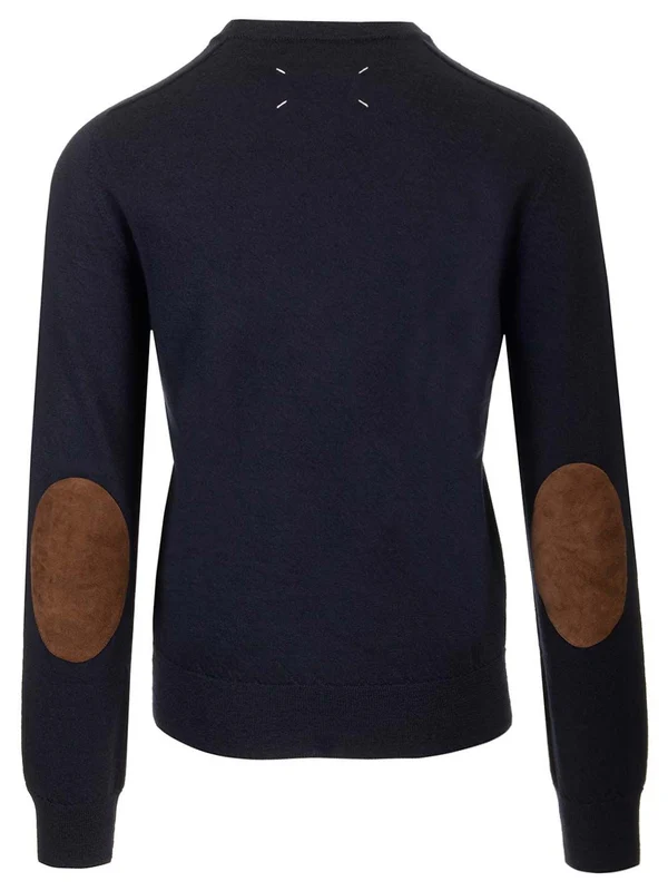 Elbow Patch Crewneck Wool Sweater - Image 2
