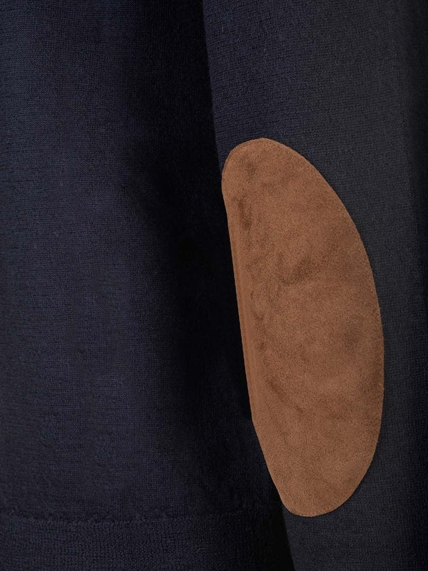 Elbow Patch Crewneck Wool Sweater - Image 5