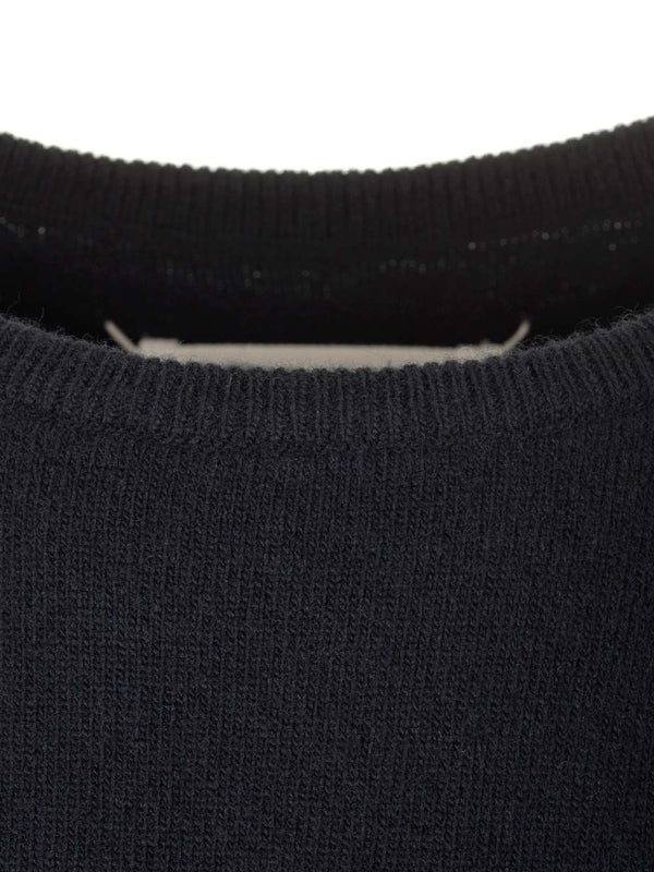 Back Stitch Wool Short-sleeve Knit - Image 4