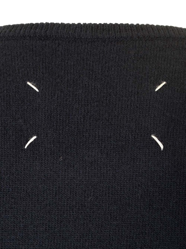 Back Stitch Wool Short-sleeve Knit - Image 5