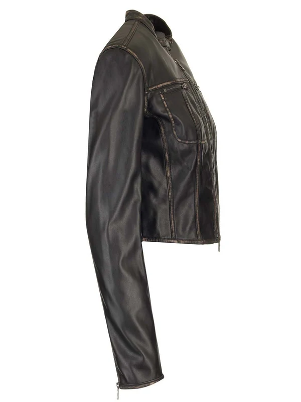 G-Lobe Faux Leather Biker Jacket - Image 3