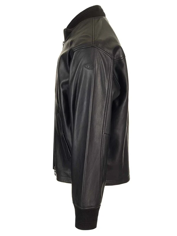 BLACK LEATHER BOMBER JACKET Bomber - Image 3
